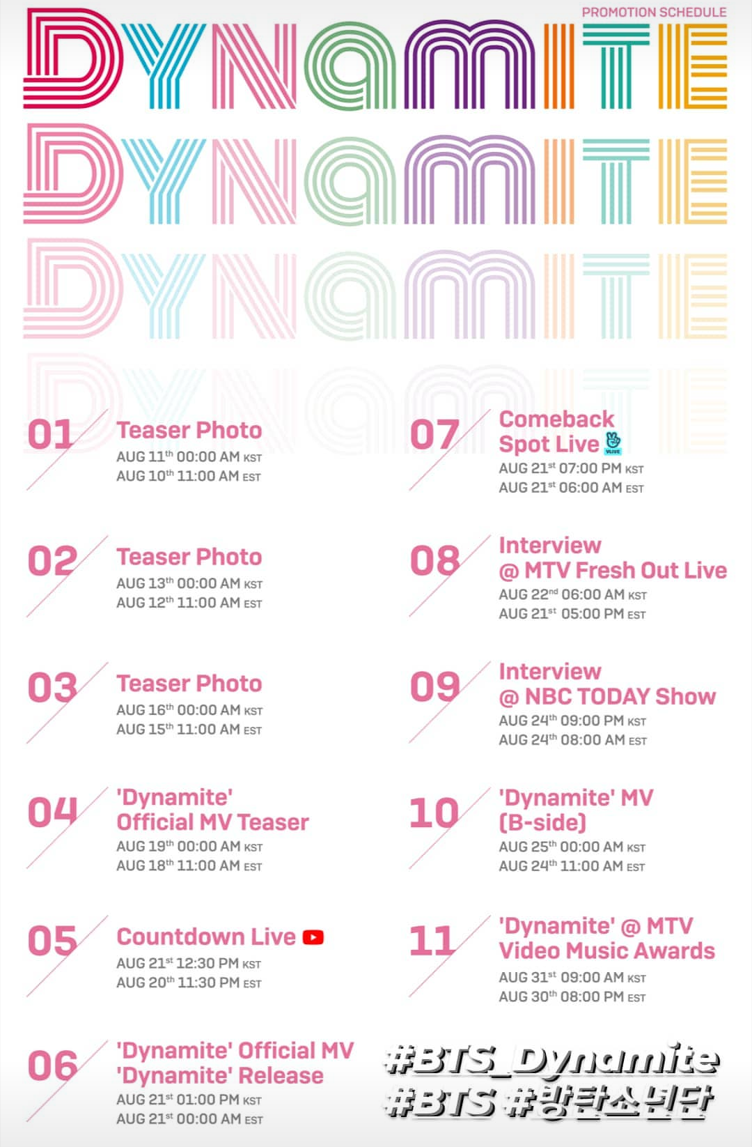 Jadwal countdown comeback BTS 'Dynamite'