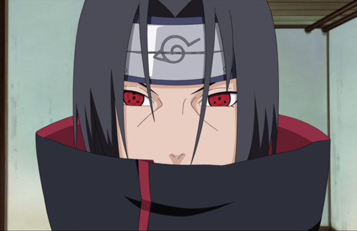 Itachi Uciha: mewarskan mata saringgan pada sasuke, sasuke juga bisa mengunakan mata rinegan