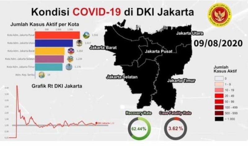 Gambar hoaks peta Covid-19 DKI Jakarta masuk zona hitam.