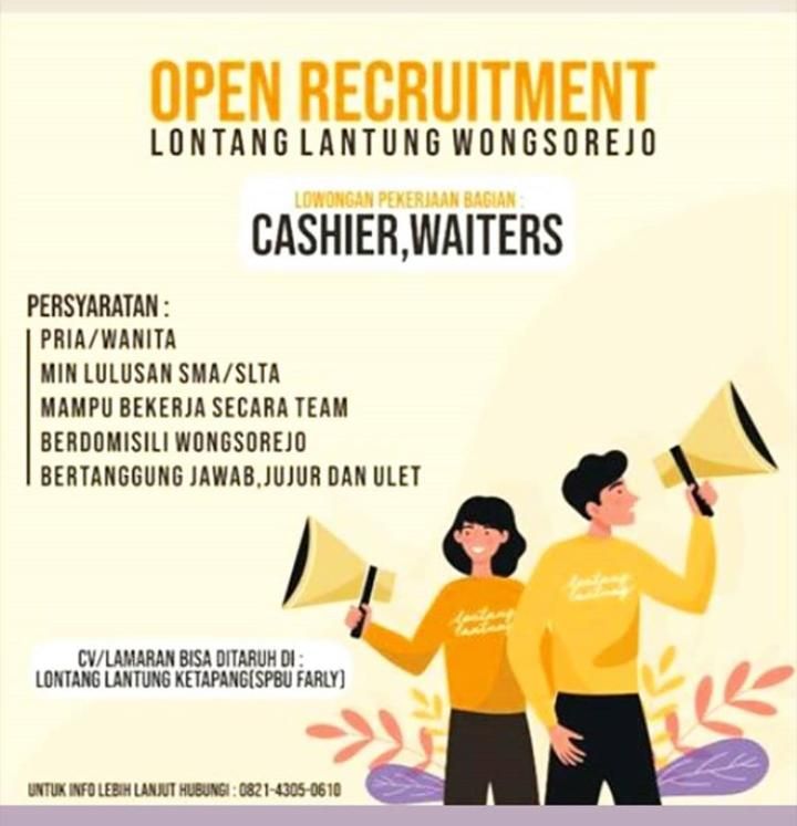 Loker Banyuwangi 2020 Lontang Lantung Wongsorejo Membutuhkan Kasir Dan Pelayan Ringtimes Banyuwangi