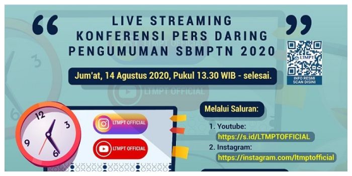 Link Live Streaming Konferensi Pers Daring Pengumuman Sbmptn 2020 Kabar Lumajang