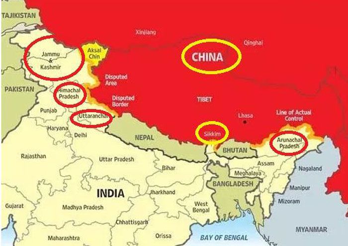 Wilayah perbatasan India-China.