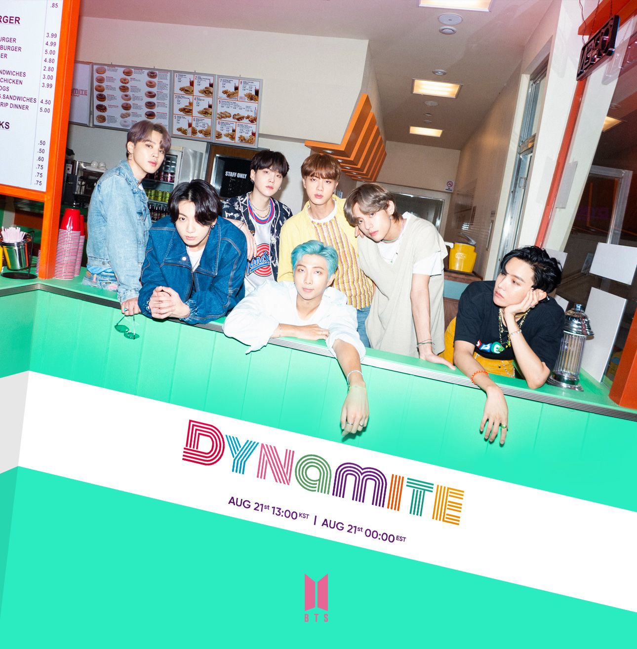 Foto teaser ketiga BTS 'Dynamite' yang rilis pada Sabtu, 15 Agustus 2020.