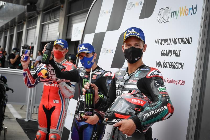 Tiga pembalap MotoGP di posisi terdepan start MotoGP Austria. / MotoGP.com