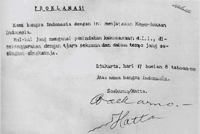 Teks Proklamasi Kemerdekaan Indonesia 17 Agustus 1945 Kabar Besuki