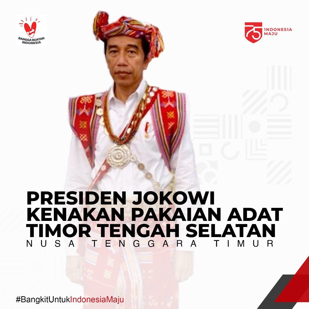 Presiden Jokowi Kenakan Pakaian Adat Timor Tengah Selatan, Nusa Tenggara Timur