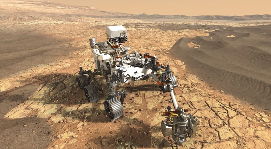 Ilustrasi Rover Perseverance NASA ketika berada di Mars yang ditugaskan untuk mencari sampel batuan.*