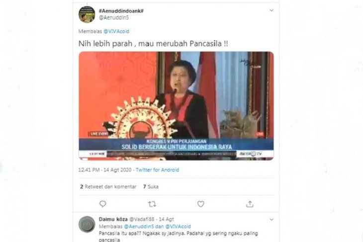 HOAKS - Ketua Umum PDIP, Megawati berniat merubah Pancasila dengan ideologi yang baru.*
