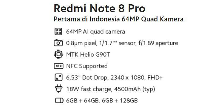 Spesifikasi Note 8 Pro