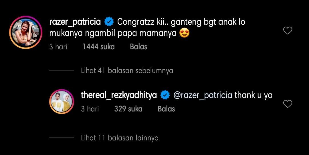 Rezky Aditya Resmi Jadi Ayah Mantan Tunangan Ucapkan Selamat