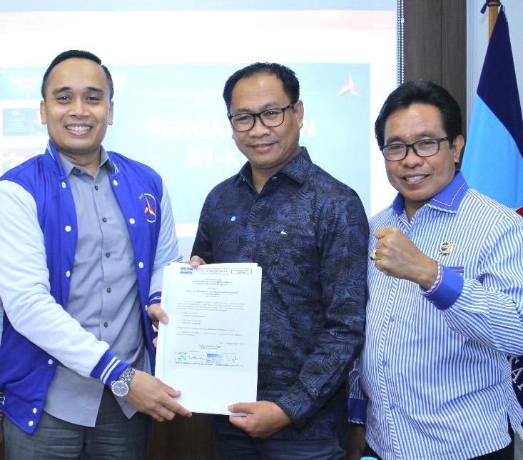 Pemberian rekomendasi Pilkada Badung 2020 ke pasangan Nyoman Giri Prasta-Ketut Suiasa (Giriasa), di DPP Demokrat Jakarta, Senin 31 Agustus 2020 