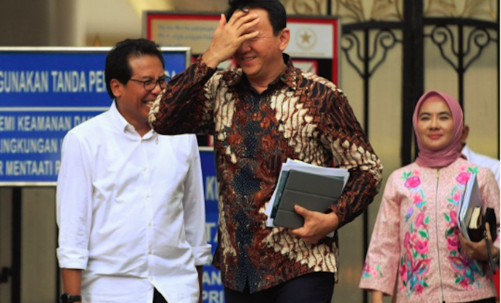 Komisaris Utama PT Pertamina saat meninggalkan  kompleks Istana Kepresidenan usai menemui Presiden Joko Widodo di Jakarta(9/12/2019)