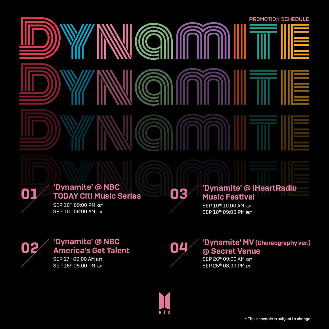 Jadwal promosi comeback BTS Dynamite.