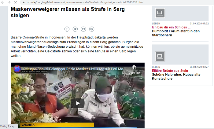 TANGKAPAN layar berita hukuman peti mati yang disorot media asing Jerman.*