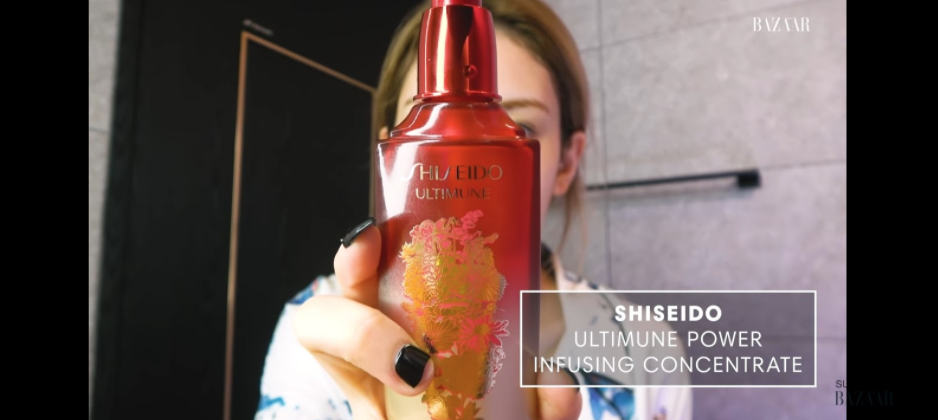 Shiseido ultimune power infusing concentrate. (Youtube/Harper's BAZAAR)