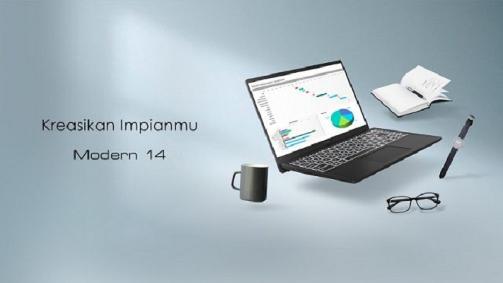 Tampilan Laptop MSI Modern 14 terbaru.* /RRI/