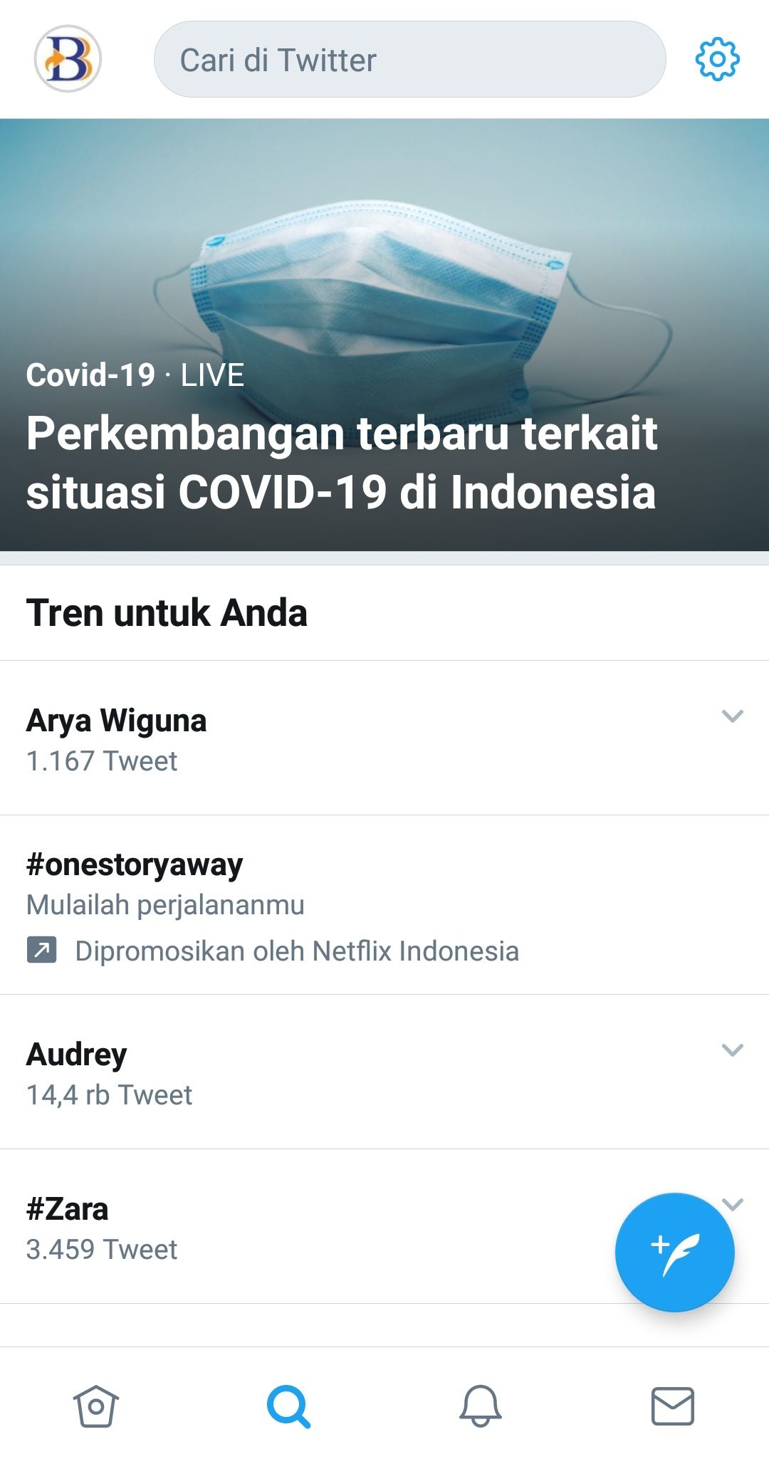 Nama Arya Wiguna trending di Twitter, Senin 14 September 2020. 