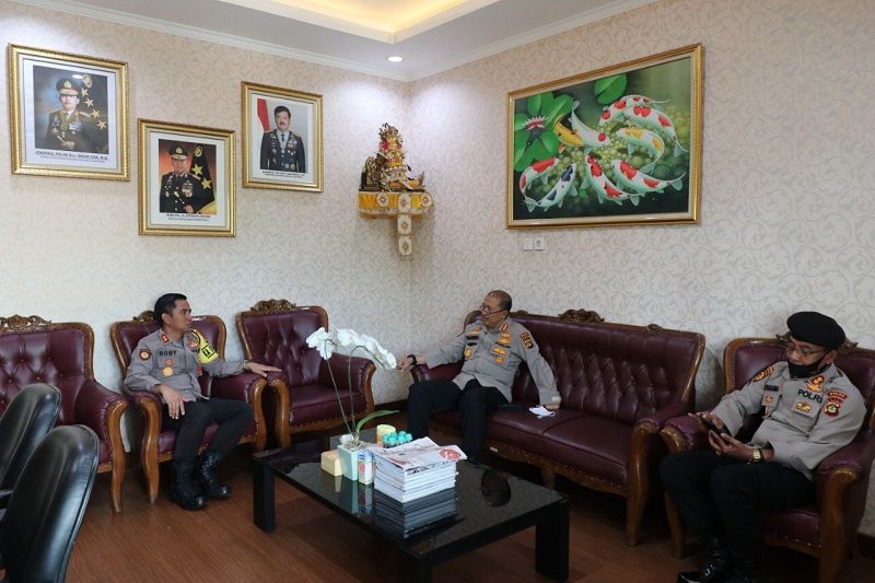 Kapolres Badung AKBP Roby Septiadi, SIK menyambut kunjungan kerja Pamatwil Polda Bali, Rabu 23 September 2020