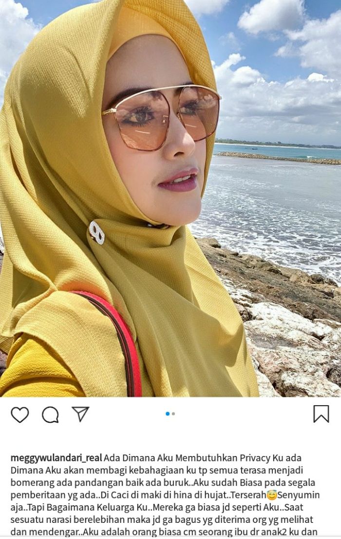 Unggahan Instagram Meggy Wulandari / Instagram/ @meggywulandari_real