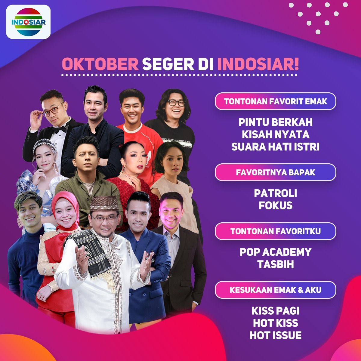 Jadwal Acara Indosiar Hari Ini 18 Oktober 2020, Ada Drama Musikal: KAWAL SAMPAI HALAL - Berita DIY