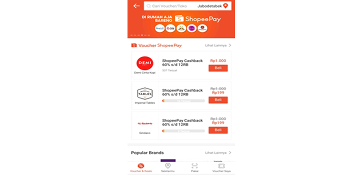Layanan delivery online dengan Shopeepay