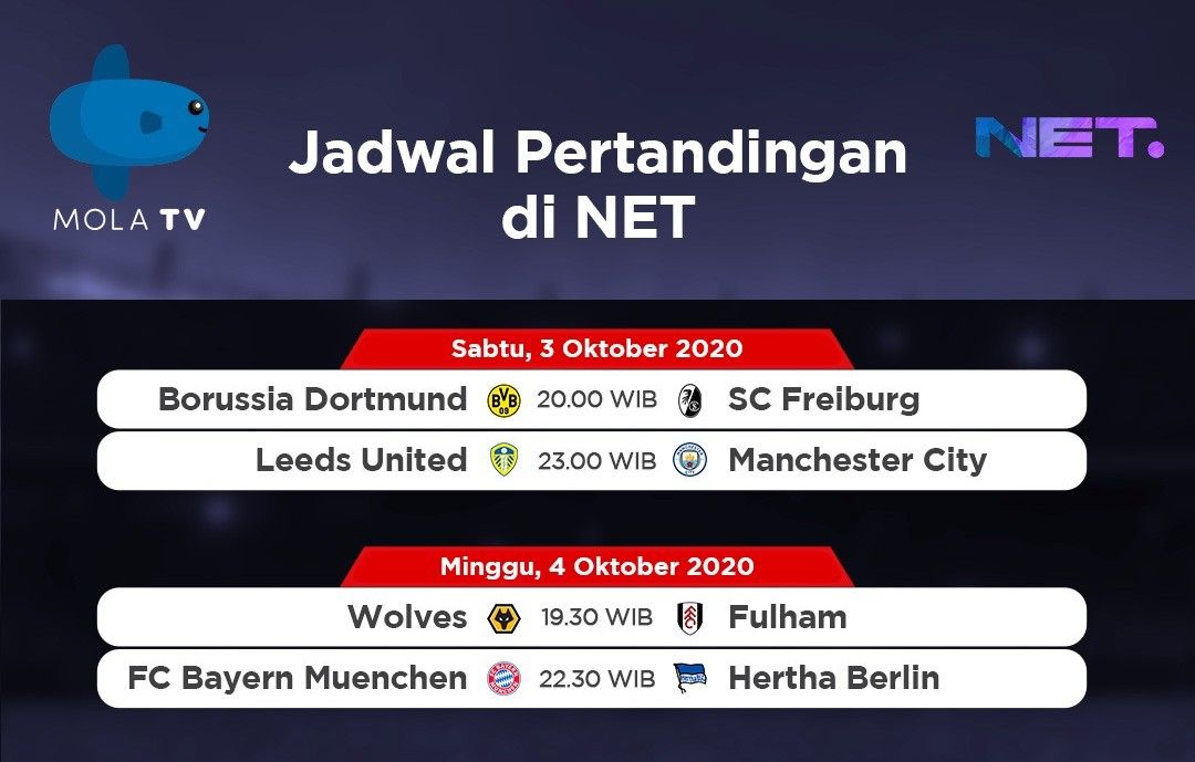 Jadwal Acara Tv Ini Hari Sabtu 3 Oktober 2020 Nonton Liga Inggris Dan Bundesliga Zona Banten