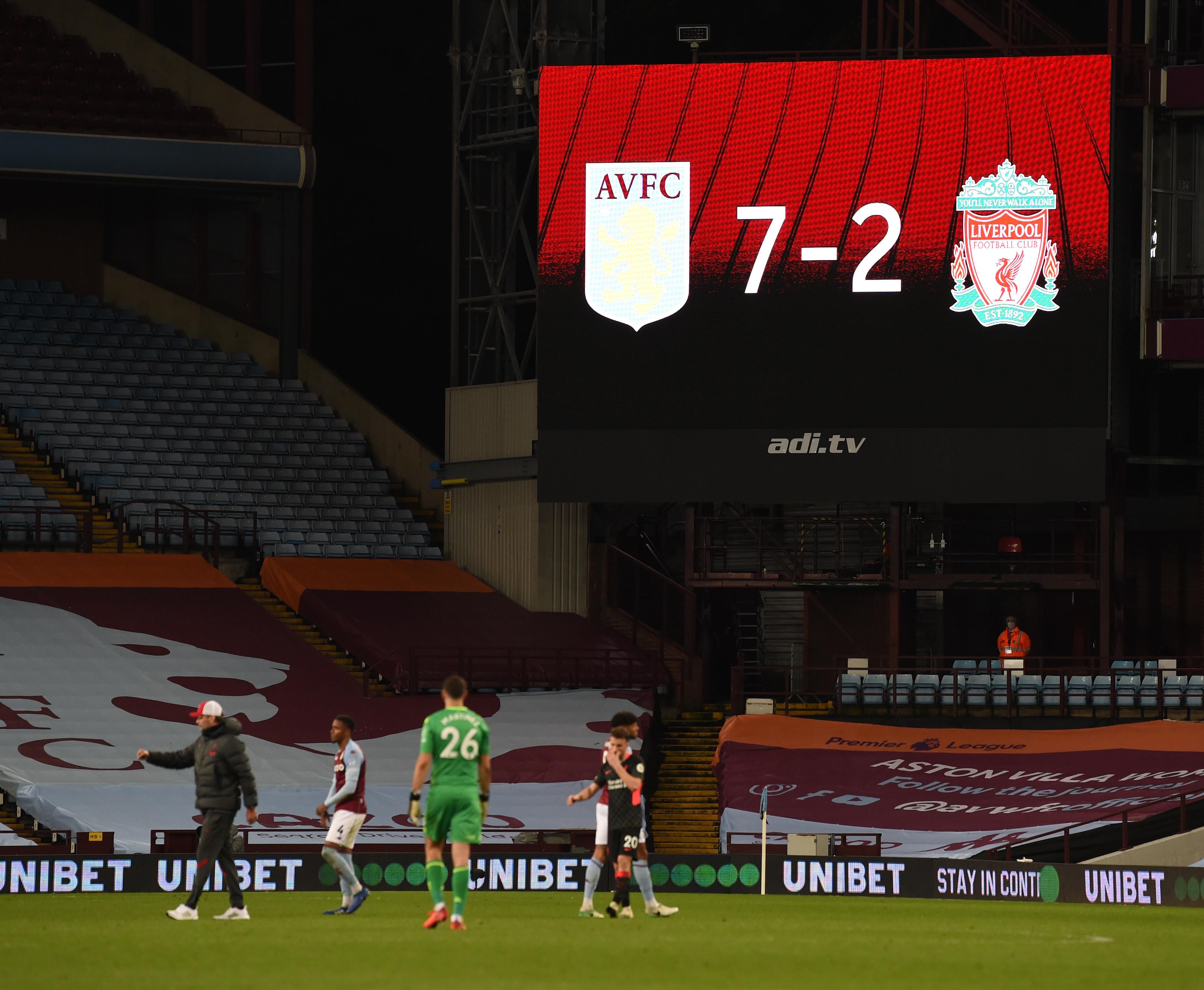 Aston Villa 7-2 Liverpool./twitter.com./@PremierLeague