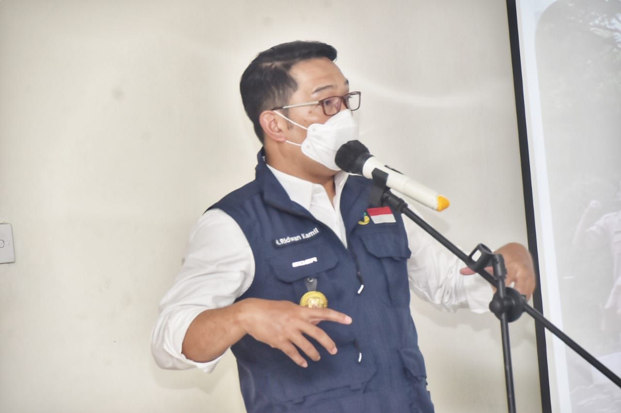 Gubernur Jawa Barat Ridwan Kamil di RSUD Cibinong Kabupaten Bogor, Rabu 7 Oktober 2020.