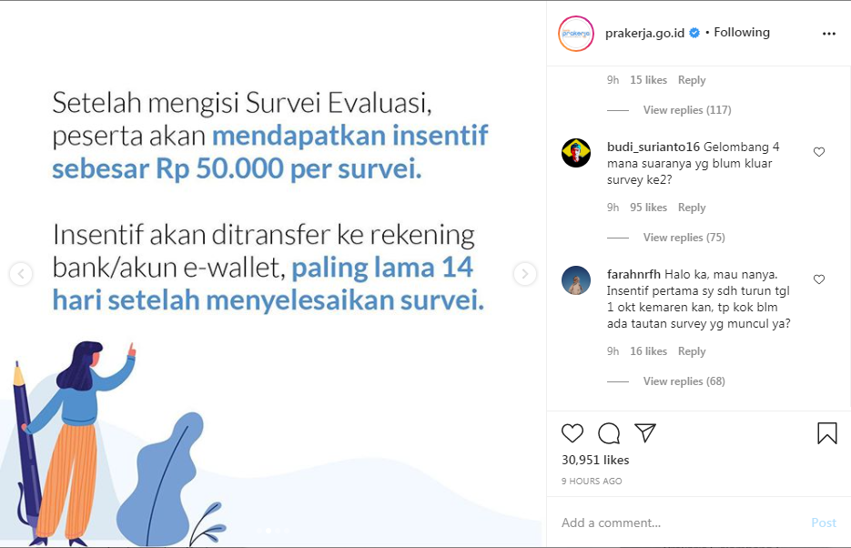 Bisa Dapat Tambahan Insentif Rp50 Ribu Dari Prakerja Dengan Isi Survei Evaluasi Ini Caranya Kabar Joglo Semar