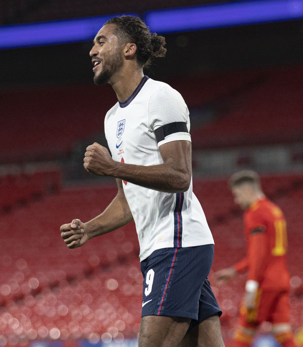Dominic Calvert-Lewin sukses cetak gol debutnya bersama Timnas Inggris, Jumat 9 Oktober 2020.*