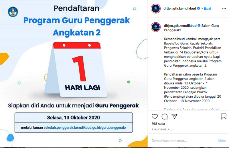 Kemendikbud Rekrut 2 800 Guru Penggerak Ini Syarat Dan Link Pendaftarannya Portal Sulut