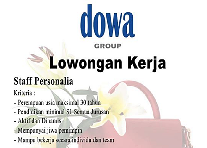 Dowa Group Yogyakarta Buka Lowongan Kerja Portal Jogja
