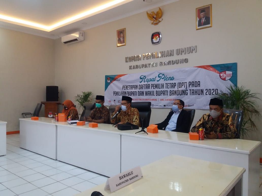 KPU Kabupaten Bandung menetapkan DPT Pilkada 2020, Kamis 15 OKtober 2020