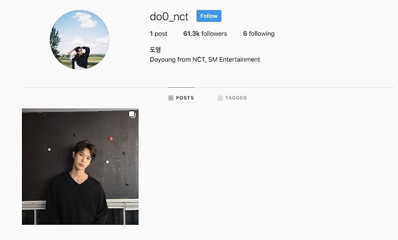 Tangkapan layar akun instagram Doyoung NCT