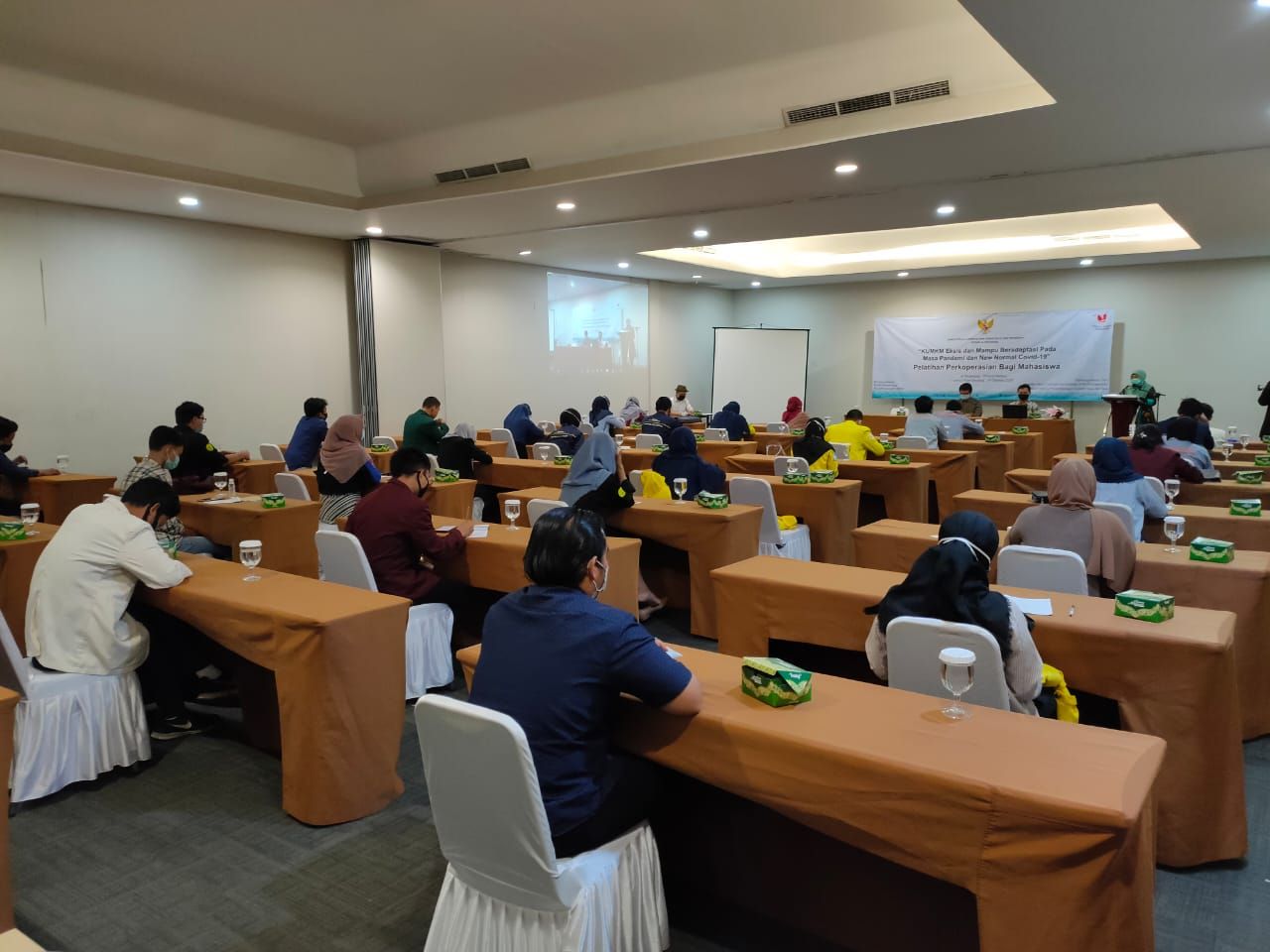Suasana acara pelatihan perkoperasian yang digelar Kemenkop UKM bersama Kopindo di Hotel Lemo Serpong, Banten pada Sabtu 17 Oktober 2020