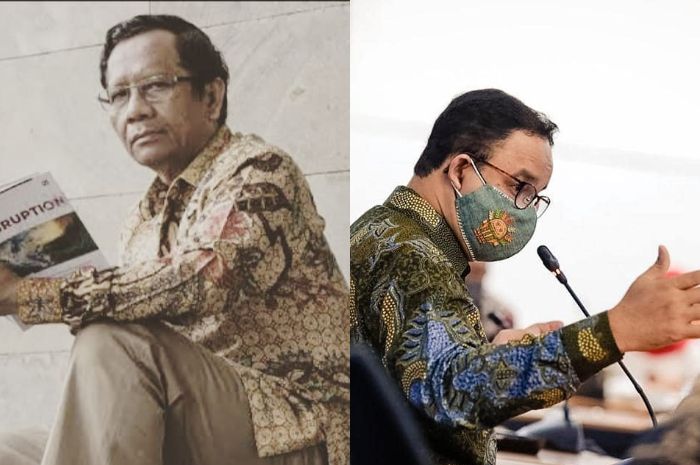 Menko Polhukam Mahfud MD dan Gubernur DKI Jakarta, Anies Baswedan.