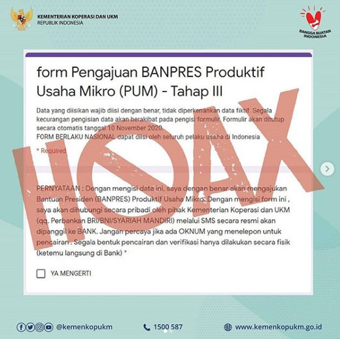 Hati Hati Penipuan Link Pendaftaran Blt Umkm Hanya Dari Dinas Koperasi Dan Ukm Purwakarta News