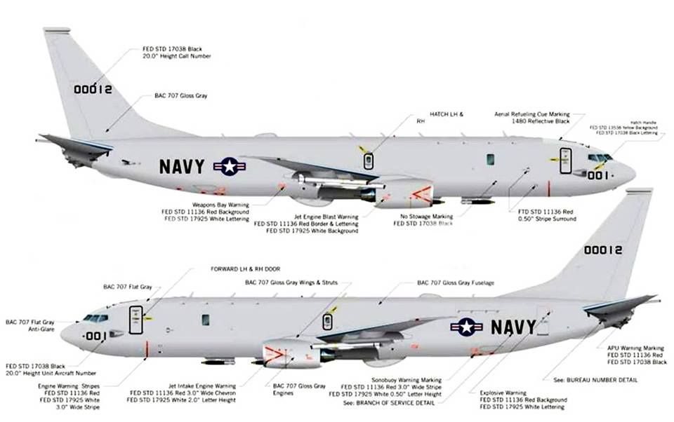 Pesawat pengawas maritim P-8 Poseidon milik Amerika Serikat 