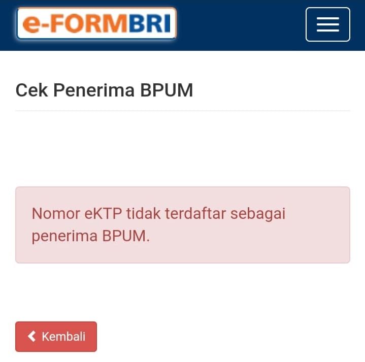 Informasi warga tidak mendapat Banpres BPUM di lewat  e-FORMBRI