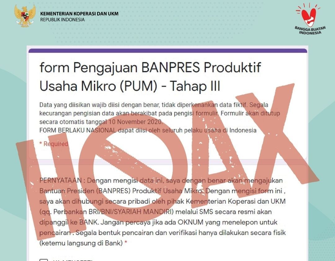 Hoax Daftar Blt Umkm 2 4 Juta Tidak Bisa Lewat Online Berikut Tata Cara Dan Persyaratan Yang Benar Jakbar News