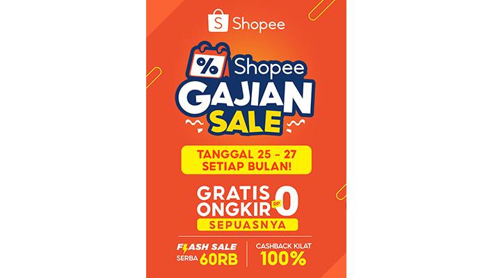 Serbu Promo Shopee Gajian Sale! Ada Promo Gratis Ongkir, Cashback Kilat 100%, Hingga Flash Sale 60RB!