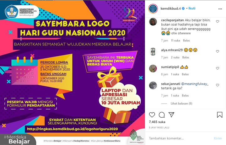 Semangat Wujudkan Merdeka Belajar Kemdikbud Gelar Sayembara Membuat Logo Hari Guru Nasional 2020 Mantra Sukabumi
