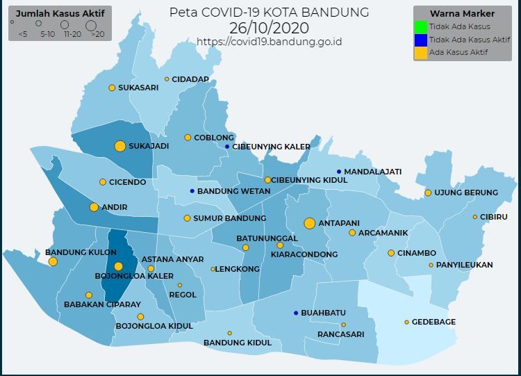 Update 26 Oktober 2020, Empat Kecamatan di Kota Bandung ...