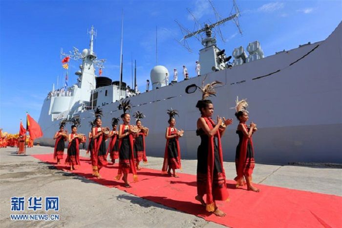 Kapal perang PLA Navy saat merapat di Dili pada 2016 silam