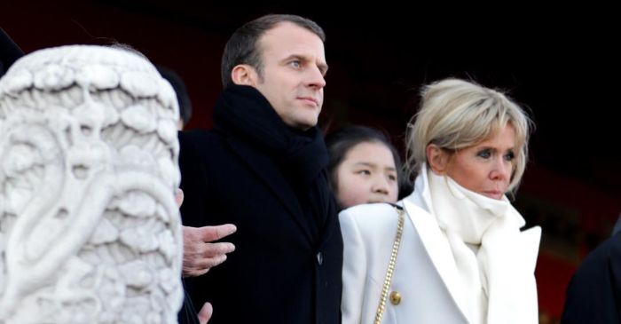 POTRET Presiden Prancis, Emmanuel Macron dan istrinya, Brigitte Macron.*