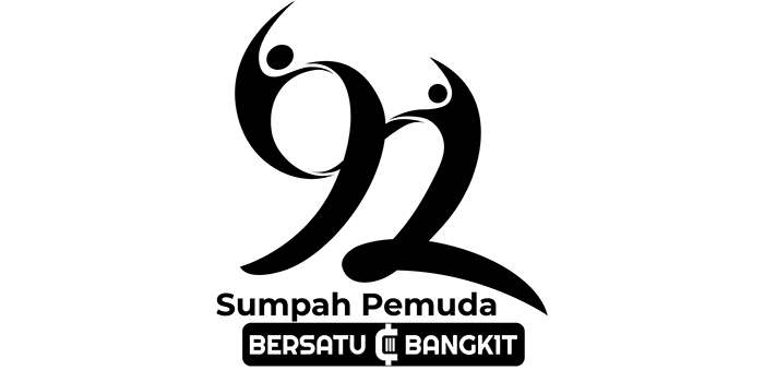 Logo Sumpah Pemuda dalam warna hitam.
