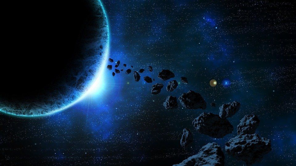 Ilustrasi ruang Asteroid planet