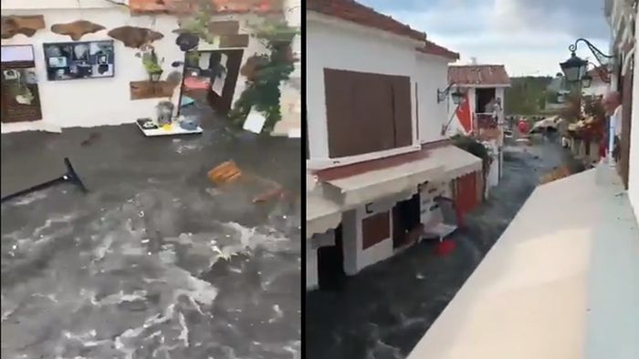 tsunami di Izmir, Turki paska gempa magnitudo 7.0: Akibat gempa yang terjadi di Turki dan Yunani yang menewaskan 4 orang dan puluhan orang lainnya luka, tsunami kecil terjadi di Seferihisar.