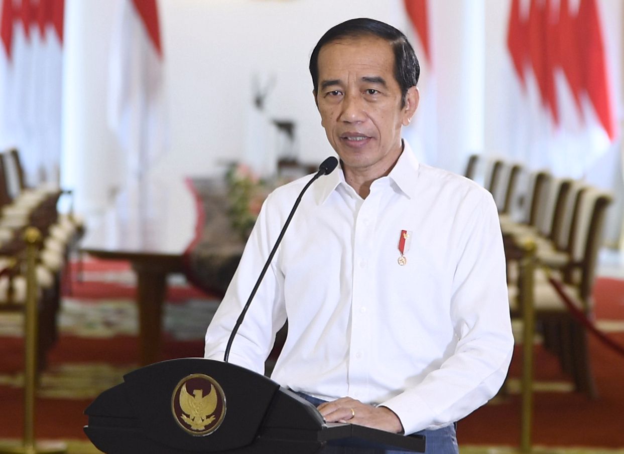Jokowi saat berpidato.