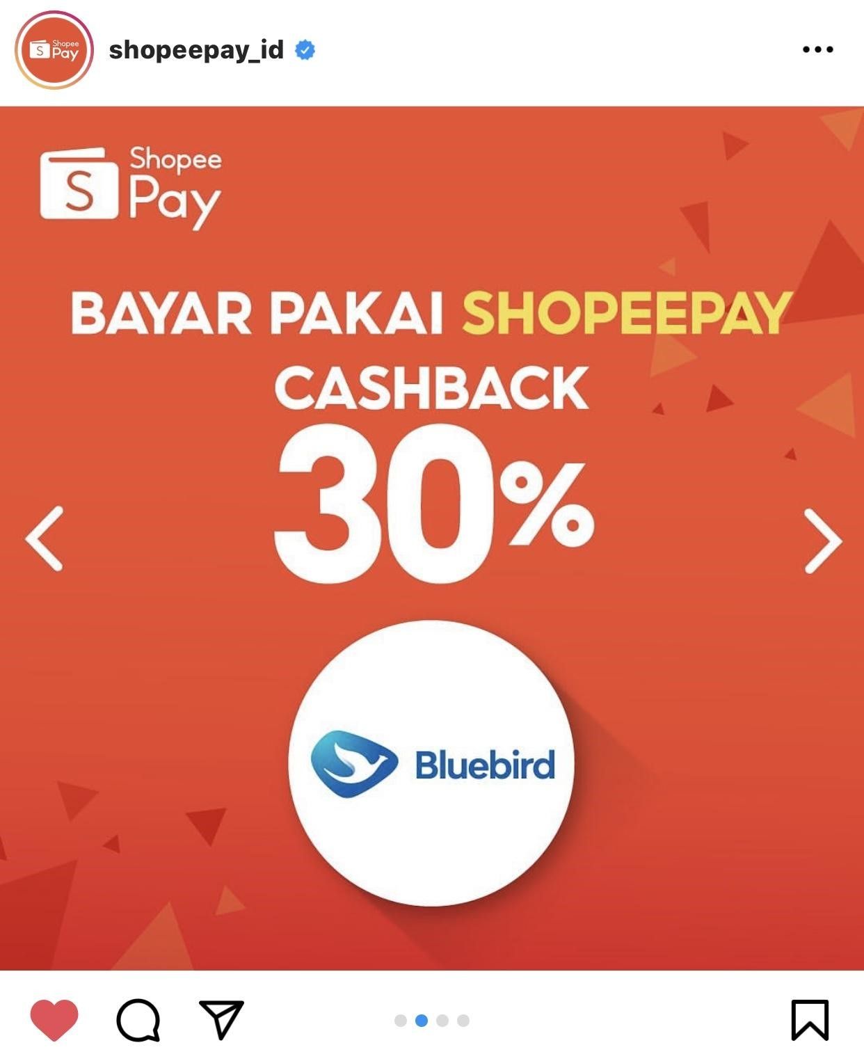 Bayar Bluebird sekarang bisa menggunakan ShopeePay. 